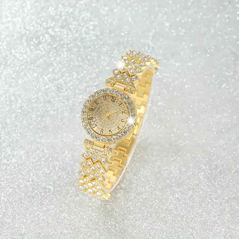 Luxury Radiance Gold Watch &amp; Bracelet Set