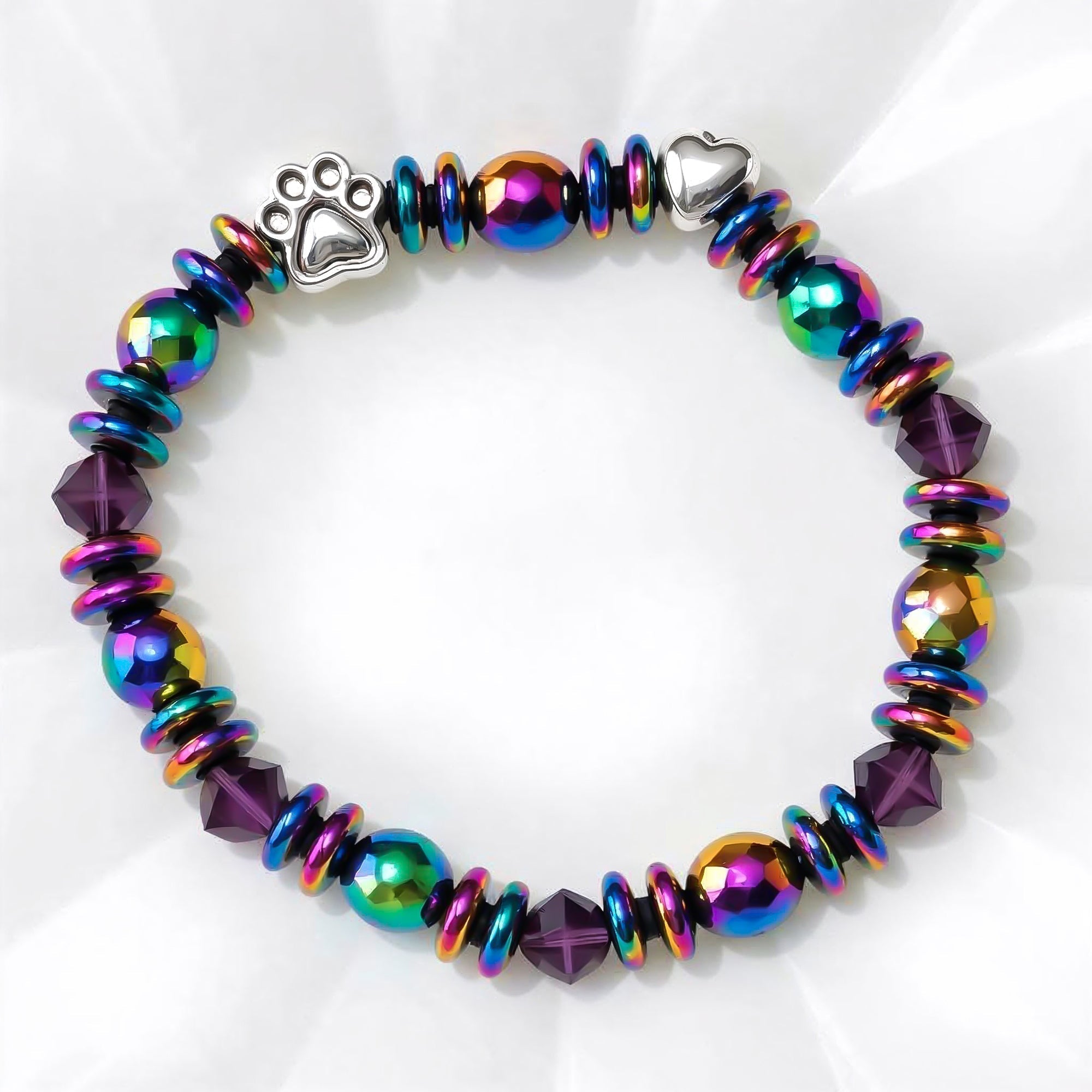 Magnetic Charm Bracelet with Paw Print