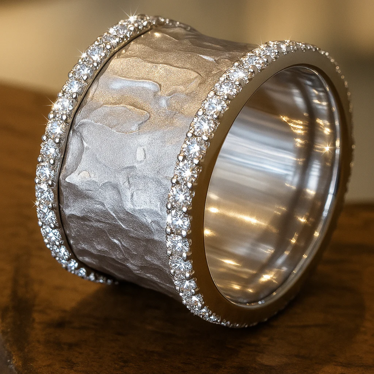 VINTAGE SILVER-PLATED ZIRCONIUM RING 