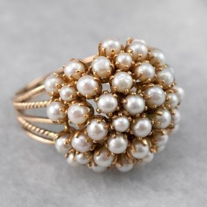Ring with Inset Pearls 