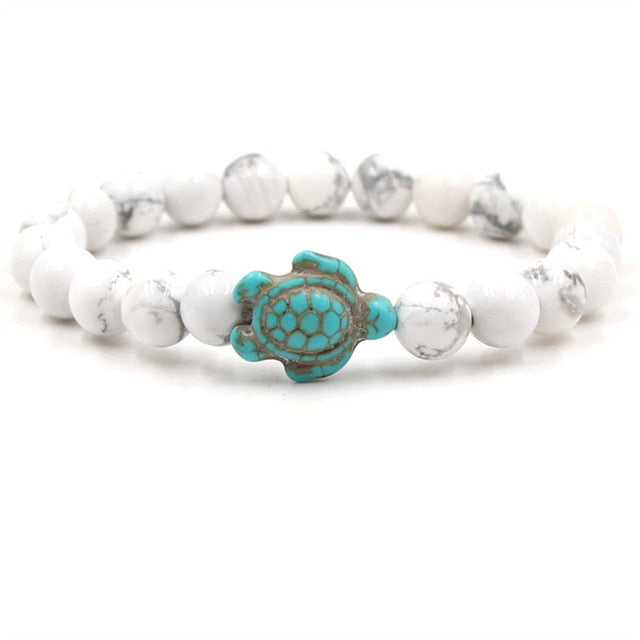 Unique Turtle Bracelet Made of Natural Stone Beads