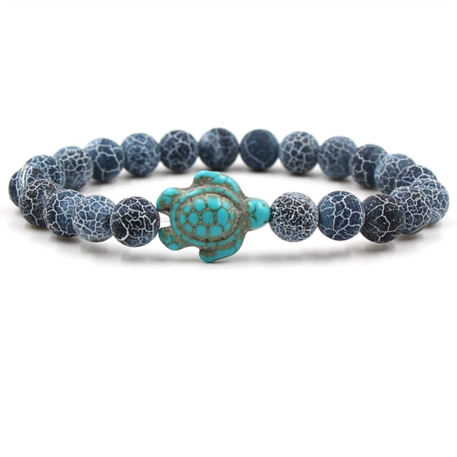 Unique Turtle Bracelet Made of Natural Stone Beads